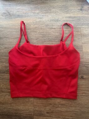 ALO Yoga Red Cropped Tank with Thin Straps
